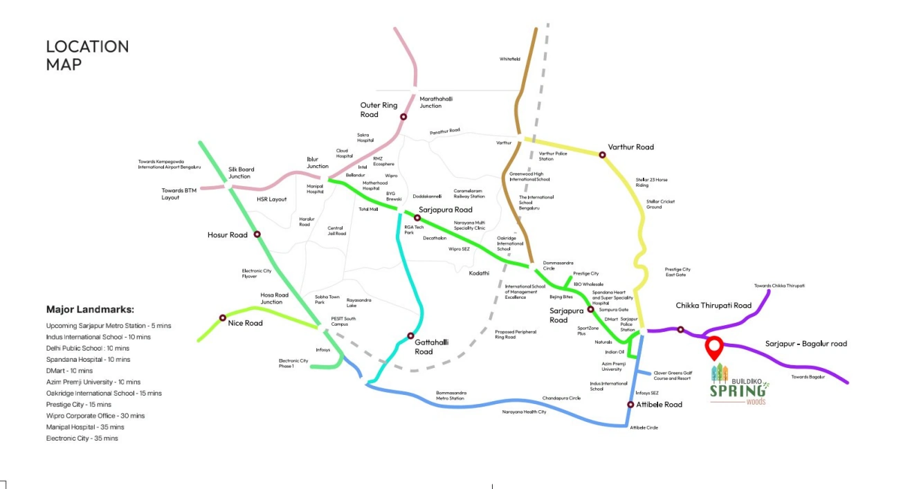 Sarjapur location and nearby landmarks